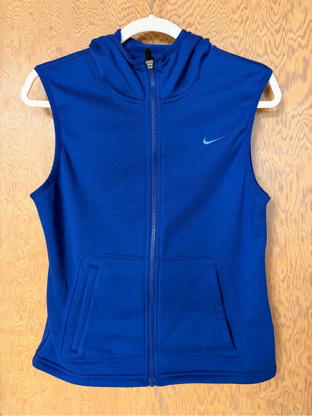 Nike Royal Blue Sleeveless Hoodie Vest with Swoosh